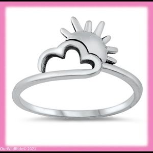 Sterling Silver Sun & Cloud Ring‎